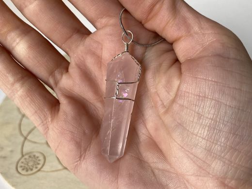 Colgante Punta Cuarzo Rosa