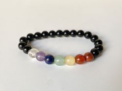 Pulsera Siete Chakras Obsidiana