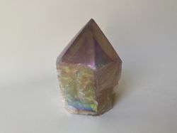 Punta de Cuarzo Aura semipulida base plana