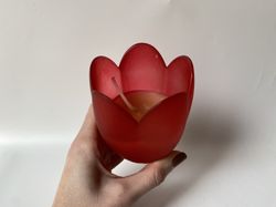Vela flor roja cristal