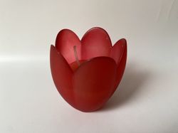 Vela flor roja cristal