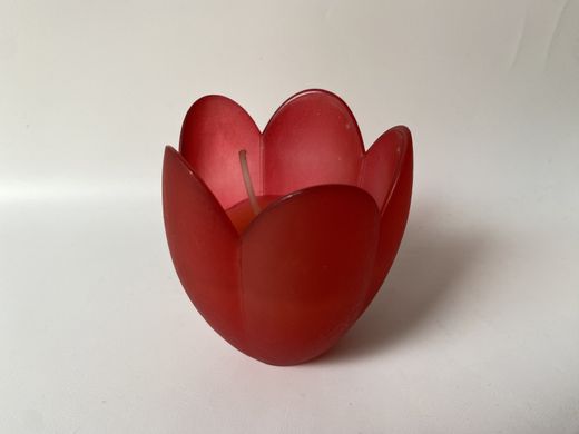 Vela flor roja cristal