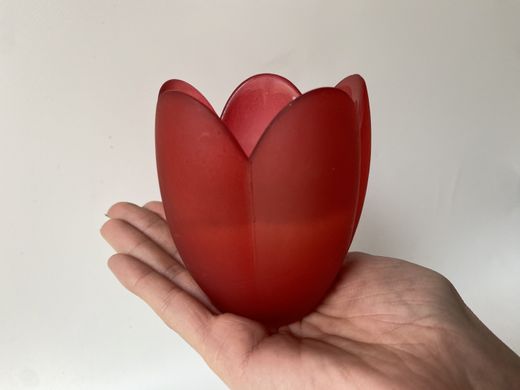 Vela flor roja cristal