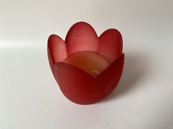 Vela flor roja cristal