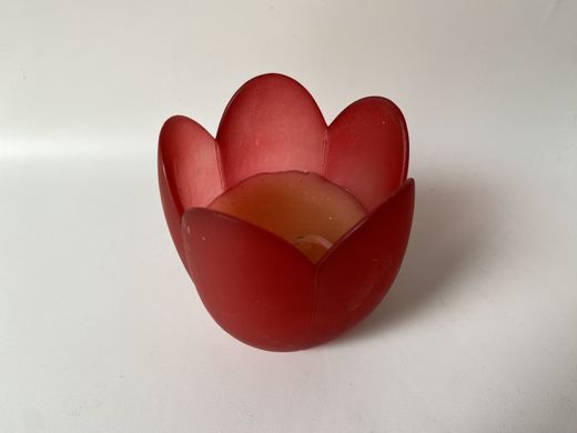 Vela flor roja cristal